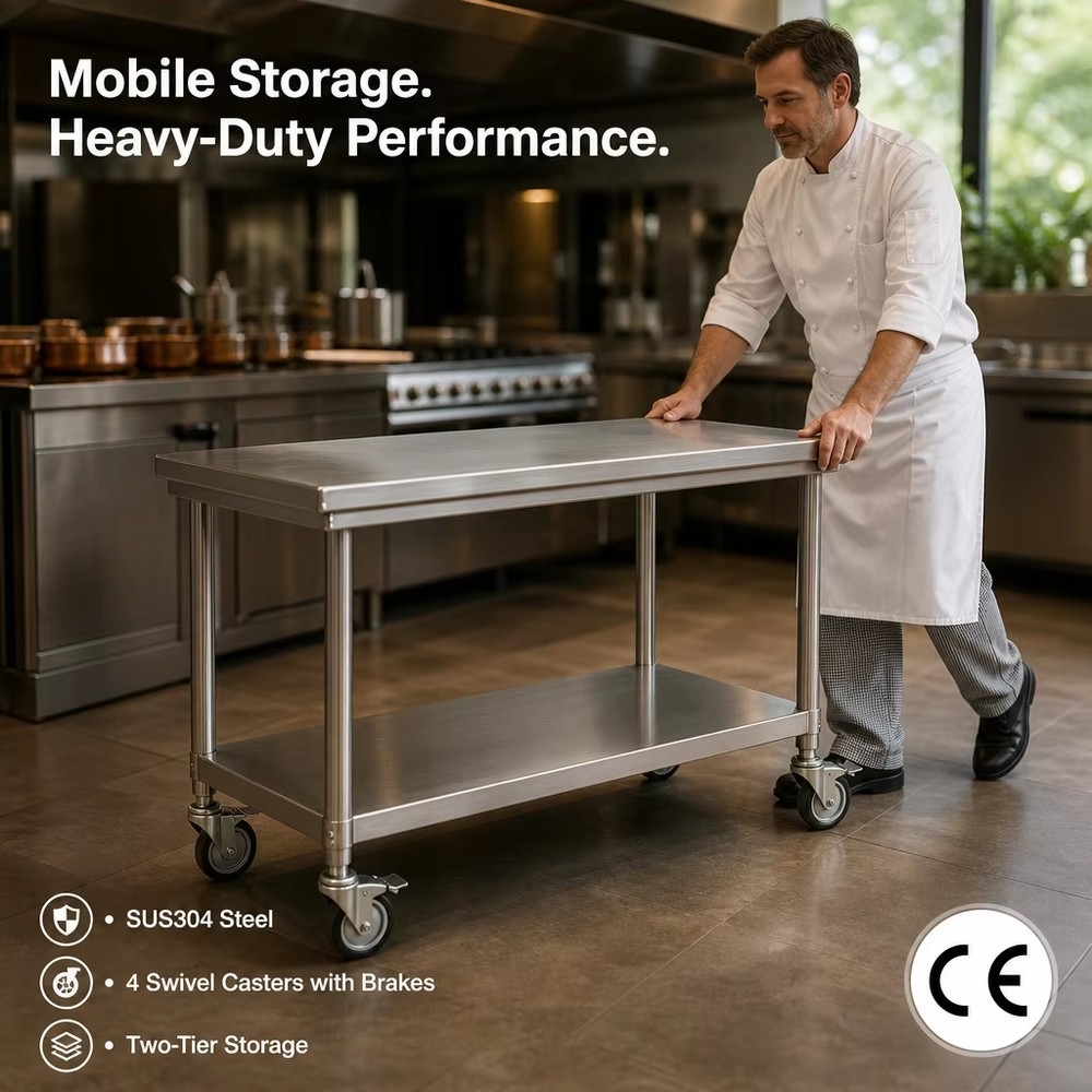 Commercial Kitchen Worktops - 상업용 304 스테인리스 스틸 이중 싱크대,