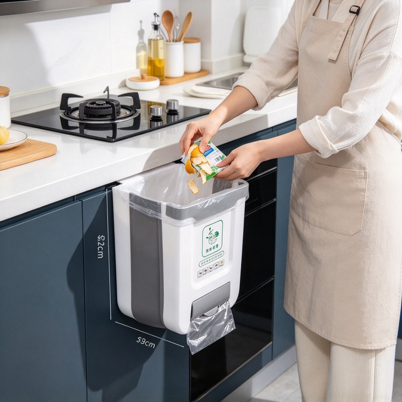 벽에 부착하여 사용할 수 있는 접이식 10L 용량의 슬 - Commercial Kitchen Bin 리뷰 및 가격